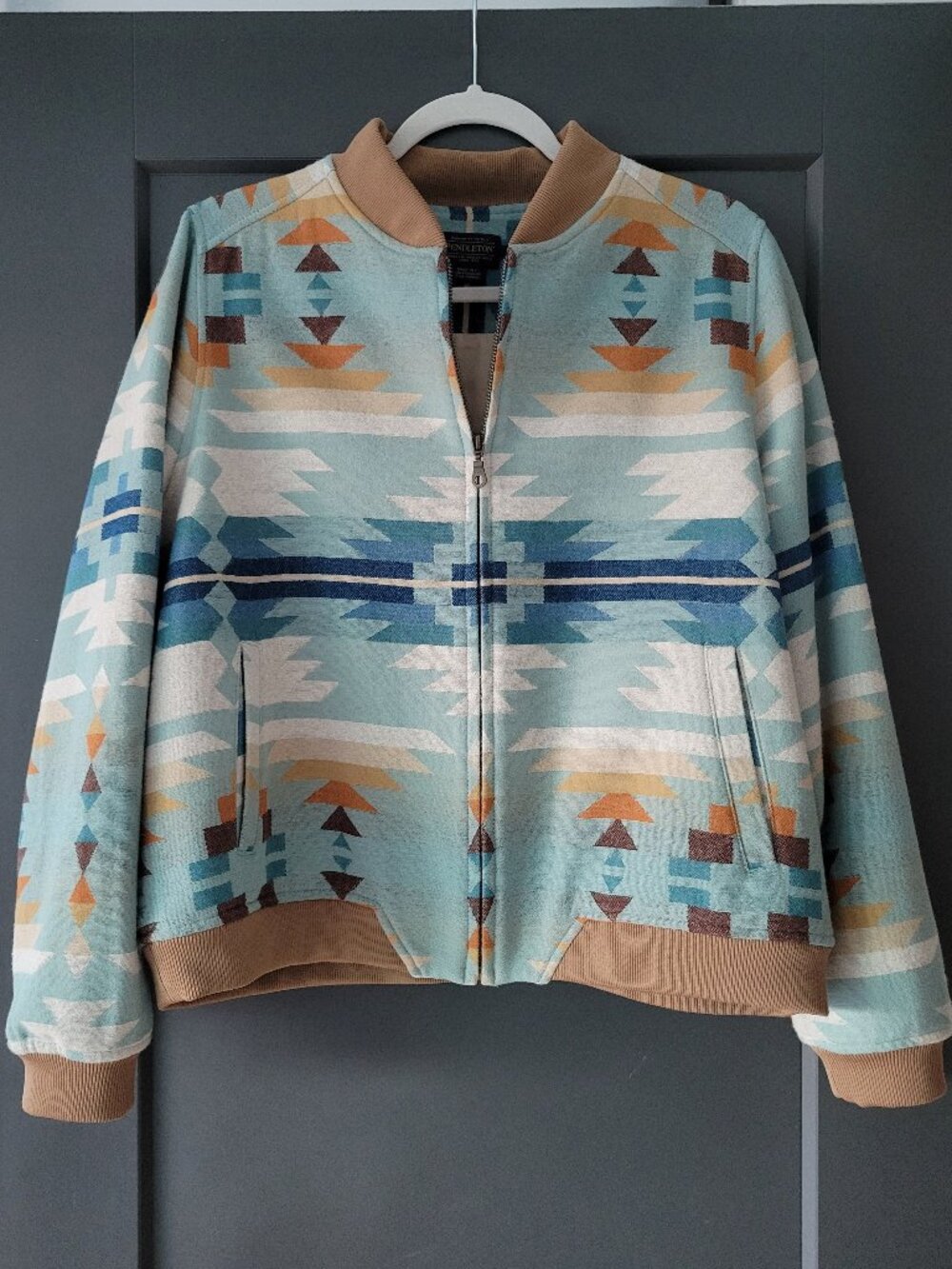 Limited-edition Pendleton Aqua Rio Rancher Wool Bomber Jacket Mint Condition XL - Picture 5 of 16